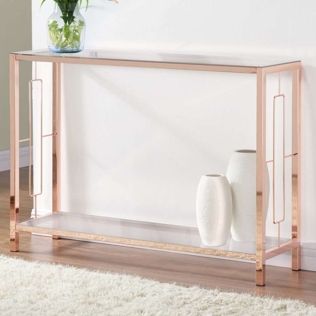 Rose gold electroplating on stainless steel table
