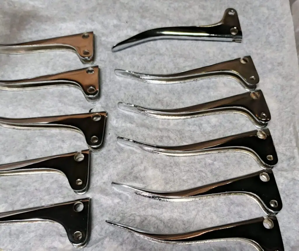 Chrome restoration Delhi: bike levers by NK Electroplating